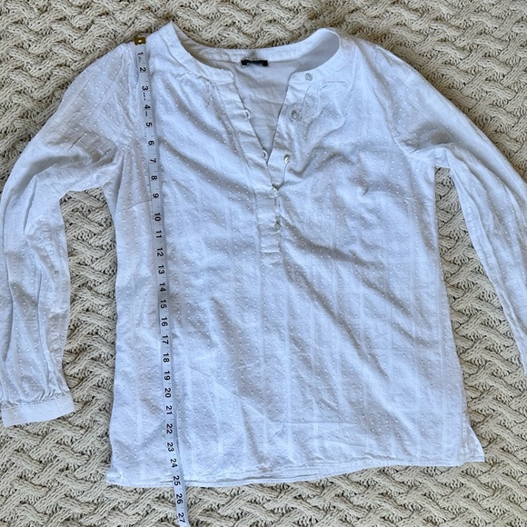 Talbots Tops - Talbots White Swiss Dot Top Blouse